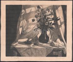 Surányi Nándor (?-): Tobozok. Rézkarc, papír, jelzett, széleinél vágott, 24×28 cm