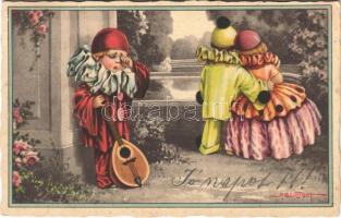 1926 Olasz művészlap, gyerekek / Italian art postcard, children. C.C.M. 2460. s: A. Bertiglia