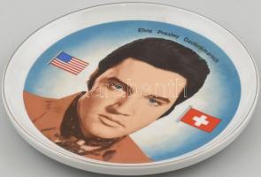 Tony Muller - Elvis Presley porcelán emlék tál. Matricás, jelzett, hibátlan d: 21 cm