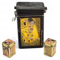 Gustav Klimt - Julius Meinl fém kávés doboz 21 cm + 2 kis fém teás doboz