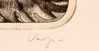 Varga Nándor Lajos (1895 - 1978): Liliomok. rézkarc, papír. Jelzett, számozott 26/100. Lap széle vág...