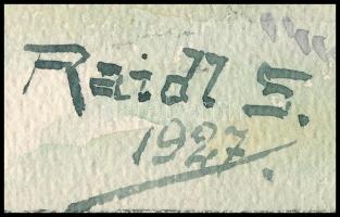 Raidl Sándor (1859-1934): Falusi ház Stájerországban, 1927. Akvarell, papír, jelzett. Hátoldalán fel...