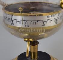 Nyugatnémet design barométer, hőmérő, páratartalom mérő földgömb formában. 21 cm Hőmérő nem működik
