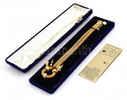 Art de France aranyozott nyaklánc + fülbevaló szett Svarowski kristállyal , certifkáttal, eredeti, s...