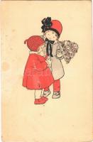 1916 Children art postcard, girls. M. Munk Wien Nr. 1078. (fl)