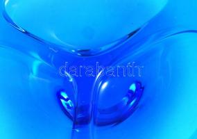 Kosta Boda kék design kristály kínáló tál. Jelzés nélkül, , hibátlan. 21x19 cm