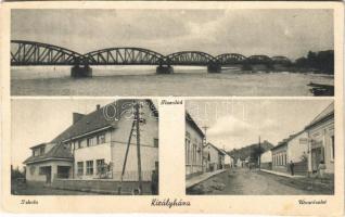 Királyháza, Korolevo, Královo nad Tisou; Tisza híd, Iskola, utca, üzlet / bridge, school, street view, shop (vágott / cut)