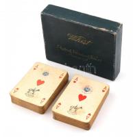 2 pakli bridge kártya, 52+1 laposak, Whist feliratú, magyar Piatnik dobozban, használt állapotban