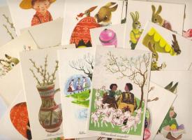 40 db használatlan húsvéti képeslap az ötvenes évekből