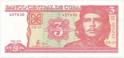 Kuba 2004. 3P Che Guevara T:II Cuba 2004. 3 Pesos Che Guevara C:XF Krause P#127