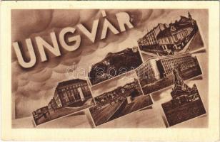 1942 Ungvár, Uzshorod, Uzhhorod, Uzhorod; mozaiklap / multi-view postcard