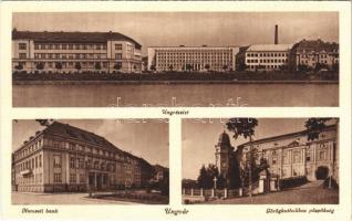 1943 Ungvár, Uzshorod, Uzhhorod, Uzhorod; Ung részlet, Nemzeti Bank, Görögkatolikus püspökség / Uzh riverside, National Bank, Greek Catholic bishop's palace