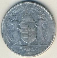 1930. 5P Ag "Horthy jobbra" T:3