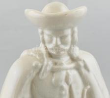 Juhász szobor, kerámia, fehér mázas, Harmat F jelzéssel, talapzatán lepattanásokkal, hátoldalán sérü...