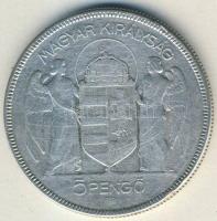 1930. 5P Ag "Horthy jobbra" T:3