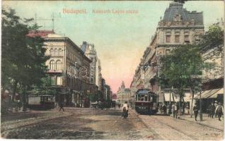 1908 Budapest V. Kossuth Lajos utca, villamosok. Taussig A.  (fl)