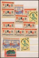 71 db magyar gyufacímke 4 db berakólapon