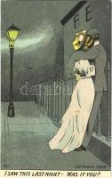 I saw this last night - was it you? Romantic art postcard. T.B.M.