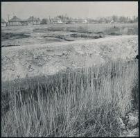 cca 1970 Baja, posványosi terület feltöltése, 3 db fotó, feliratozva, 13×17 és 18×18 cm