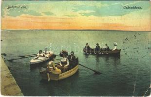 1914 Balaton, csónakázók (EB)