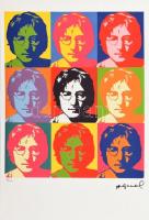 Andy Warhol (1928-1987): Négyszögletes John Lennon   / Quadrant John Lennon  Litográfia, papír. Sorszámozott 83/100 jelzett a nyomaton. Georges Israel editeur szárazpecséttel is jelzett, hozzá tanúsítvány. Lithography with attest 38,3x56,3 cm