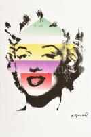 Andy Warhol (1928-1987): Négyszögletes Marylin Monroe Litográfia, papír. Sorszámozot 39/100 jelzett a nyomaton. Georges Israel editeur szárazpecséttel is jelzett, hozzá tanúsítvány. Lithography with attest 38,3x56,3 cm