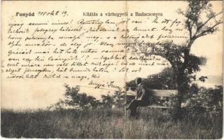 1908 Fonyód, kilátás a várhegyről a Badacsonyra. Balatoni Szövetség kiadása (fa)