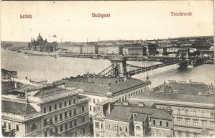 1911 Budapest, látkép, Lánchíd, Országház, Parlament (EB)