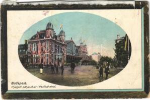 1911 Budapest VI. Nyugati pályaudvar, vasútállomás, villamos (b)