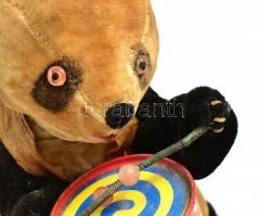 Doboló medve. Felhúzhatós játék figura. 20 cm