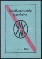 1944 Csepel, Weiss Manfréd Acél- és Fémművei Rt. személyazonossági igazolvány, fotó nélkül