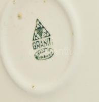 Gránit nagyméretű porcelán leveses tál, fehér mázas, jelzett, kis javításokkal, lepattanásokkal, d: ...