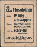 1932 Mosókönyv sok reklámmal 32 p  14cm