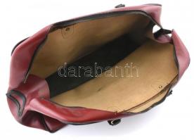 "Hungaria" feliratú olimpiai sportoló műbőr táska, kopásnyomokkal