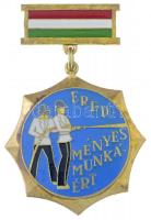 ~1970. Eredményes Munkáért zománcozott fém tűzoltó kitüntetés (37mm) T:2