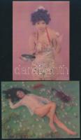 4 db erotikus 3D vetkőzős képeslap / Erotic 3d postcards