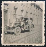cca 1930-1940 Autó IA 66383 rendszámmal, vintage fotó, 6x6 cm