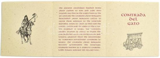 A velencei futárszolgálat pecsétje fa dobozban, olasz nyelvű leírással, jó állapotban, 12x12 cm