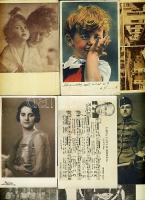 13 db vegyes motívumlap + háború utáni jugoszláv képeslapfüzet