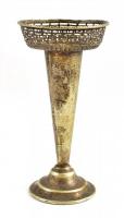 Jelzett judaika alpakka váza. 14 cm