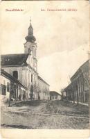 1913 Dunaföldvár, Szt. Ferencrendiek zárdája, utca, üzlet (Rb)