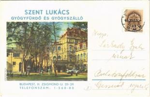 1940 Budapest II. Szent Lukács gyógyfürdő és gyógyszálló reklámlapja (EK)