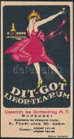 cca 1930 Dit-got likőr tea rum, Dietrich és Gottschlig R.T. Bp., számolócédula