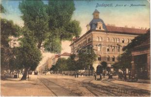 1912 Budapest XIV. Aréna út (ma Dózsa György út), villamos, Aréna kávéház