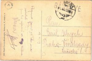 1919 Miskolc, gimnázium, lovaskocsik. Vasúti levelezőlapárusítás 9140