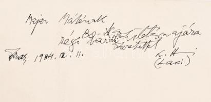  Laci jelzéssel: Cím nélkül. Ofszet ca 1960. Jelzett, sorszámozott. 9/30. Hátoldalon dedikálással. 3...