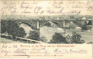 1901 Maribor, Marburg; Esenbahnbrücke / railway bridge. Verlag v. Heinrich Krapek (EB)