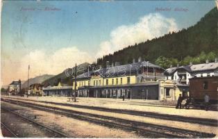 1913 Jesenice, Assling, Aßling; Bahnhof / Kolodvor / railway station, train (EK)