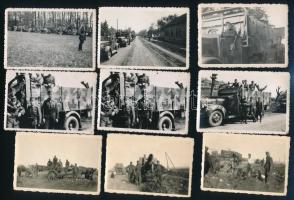 33 db katonai fotó a II. világháborúból harckocsizó zászlóalj katonája. az orosz fronton 6x8 cm