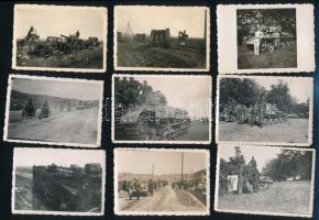 33 db katonai fotó a II. világháborúból harckocsizó zászlóalj katonája. az orosz fronton 6x8 cm